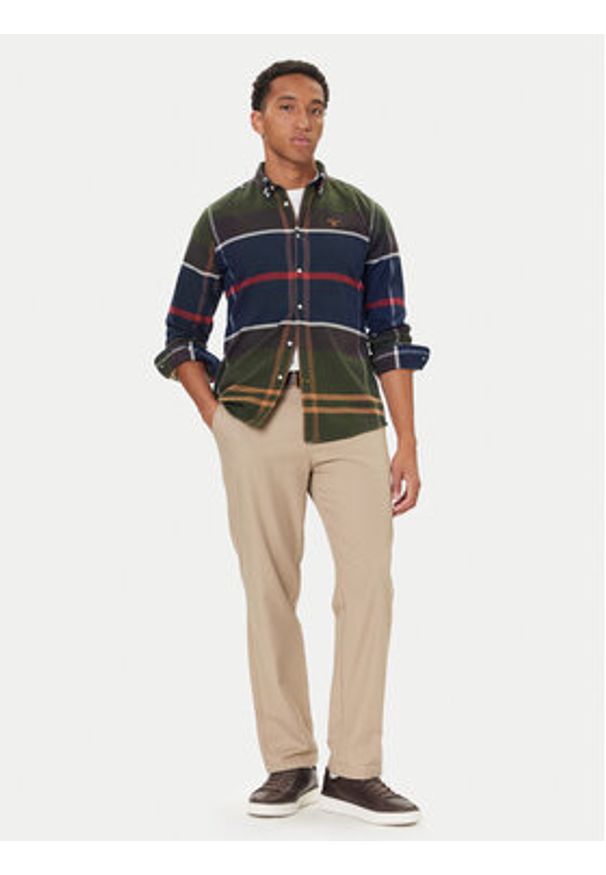 Barbour Koszula Iceloch MSH4994TN11 Beżowy Tailored Fit. Kolor: beżowy. Materiał: bawełna