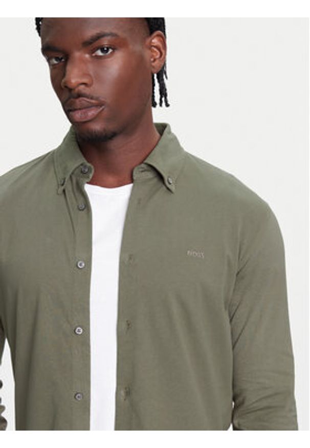 BOSS Koszula Myjersey 50543089 Zielony Slim Fit. Kolor: zielony. Materiał: bawełna