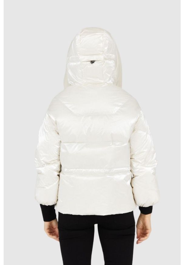 Hetrego - HETREGO Perłowa kurtka damska z kapturem Muriel, Rozmiar 36 EU - 40 IT. Typ kołnierza: kaptur. Kolor: biały