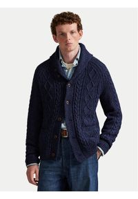Polo Ralph Lauren Kardigan 710P02704001 Granatowy Regular Fit. Typ kołnierza: polo. Kolor: niebieski. Materiał: bawełna