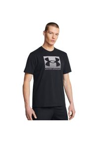 Koszulka fitness męska Under Armour Boxed Sports z krótkim rękawem. Kolor: czarny. Długość rękawa: krótki rękaw. Długość: krótkie. Sport: fitness