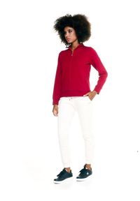 LEONE 1947 APPAREL - Damska bluza Leone Basic z zamkiem błyskawicznym na całej długości. Kolor: czerwony, brązowy, wielokolorowy. Materiał: tkanina. Sport: fitness