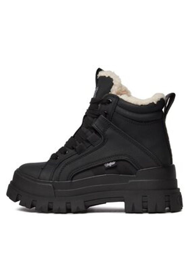 Buffalo Sneakersy Aspha Nc Mid Warm 1622186 Czarny. Kolor: czarny. Materiał: skóra