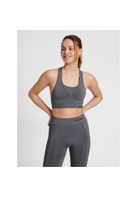 Damski bezszwowy biustonosz sportowy Hummel Shaping. Kolor: szary. Sport: fitness