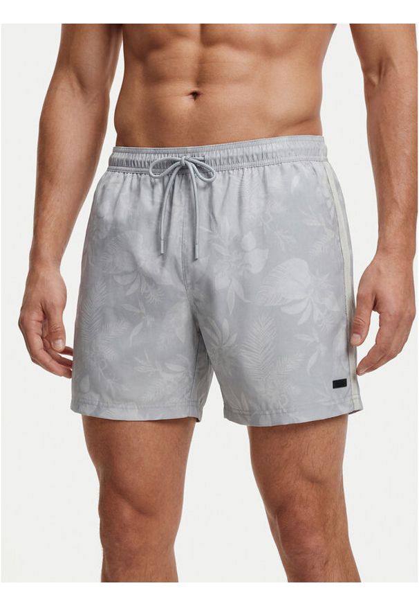 BOSS Szorty kąpielowe Alain 50540089 Szary Regular Fit. Kolor: szary. Materiał: syntetyk