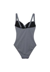 Regatta - Damski Jednoczęściowy Kostium Kąpielowy W Paski Z Materiału Seersucker Tummy. Kolor: biały, wielokolorowy, niebieski. Materiał: materiał. Wzór: paski