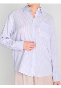 Sinsay - Koszula regular fit z domieszką lnu - niebieski. Kolor: niebieski. Materiał: len
