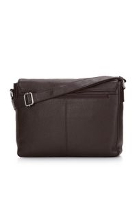 Wittchen - Męska torba na laptopa 11”/12” skórzana z kieszenią w klapie brązowa. Kolor: brązowy. Materiał: skóra. Styl: casual, elegancki