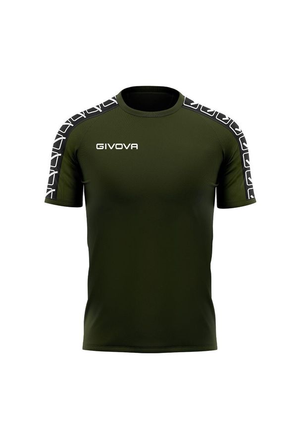 Męska koszulka Givova Sport z bawełny w kolorze army green 2XL. Kolor: zielony. Materiał: bawełna. Sport: piłka nożna
