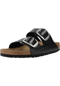 Klapki unisex Birkenstock 1027413. Kolor: czarny. Materiał: skóra. Sport: turystyka piesza