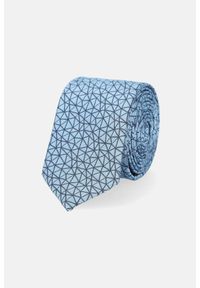 Lancerto - Krawat Błękitny Wzór Geometryczny. Kolor: niebieski. Materiał: poliester. Wzór: geometria #1