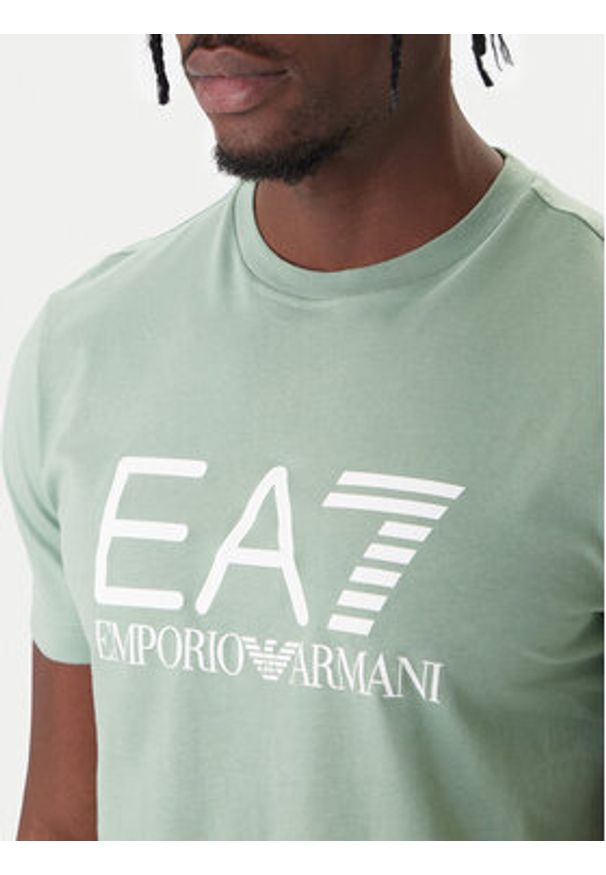 EA7 Emporio Armani T-Shirt 7M001412 AF22264 U7243 Zielony Regular Fit. Kolor: zielony. Materiał: bawełna
