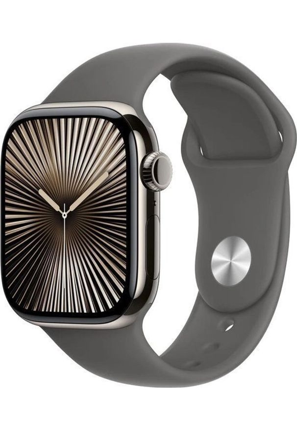 APPLE - Smartwatch Apple Watch 10 GPS + Cellular 46mm Natural Titanium S/M Szary (MWY93ET/A). Rodzaj zegarka: smartwatch. Kolor: szary