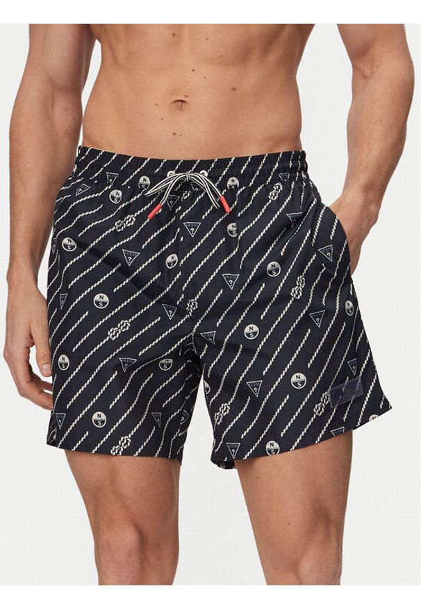 Guess Szorty kąpielowe M6GZ20 W2170 Granatowy Regular Fit. Kolor: niebieski. Materiał: syntetyk