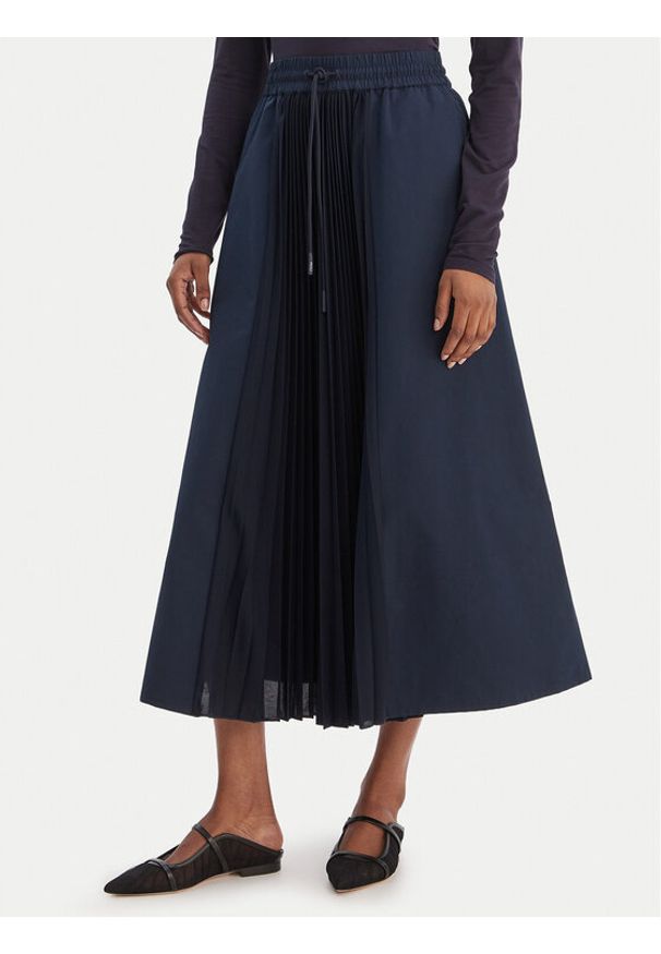 Weekend Max Mara Spódnica plisowana Folk 2615771011 Granatowy Regular Fit. Kolor: niebieski. Materiał: syntetyk