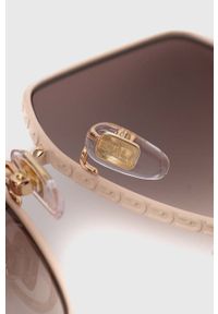 Furla okulary przeciwsłoneczne damskie kolor beżowy. Kolor: beżowy. Wzór: geometria #2