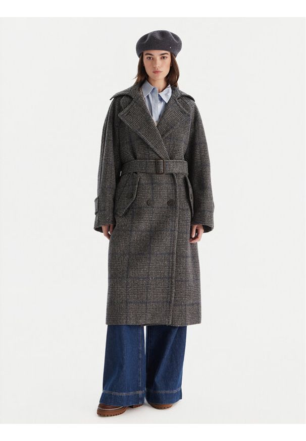 Weekend Max Mara Płaszcz wełniany Sestri 2525016122 Szary Regular Fit. Kolor: szary. Materiał: wełna