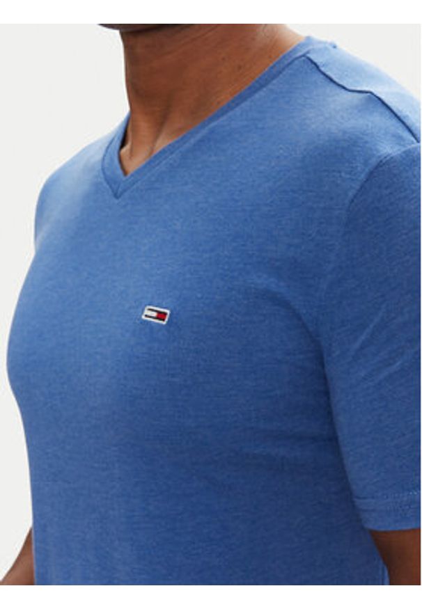 Tommy Jeans T-Shirt Jaspe DM0DM20364 Niebieski Slim Fit. Kolor: niebieski. Materiał: bawełna, syntetyk
