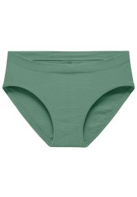 Intica - Figi prążkowane z elastyczną talią Reglindis. Kolor: zielony. Materiał: prążkowany. Wzór: prążki