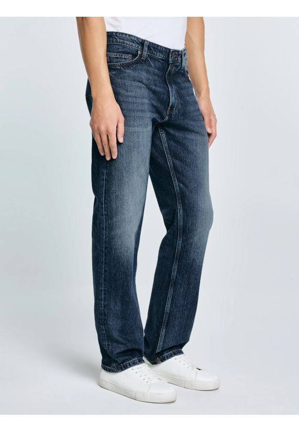 Big-Star - Jeansy męskie proste granatowe Colt 506. Okazja: na co dzień. Stan: podwyższony. Kolor: niebieski. Styl: casual, klasyczny