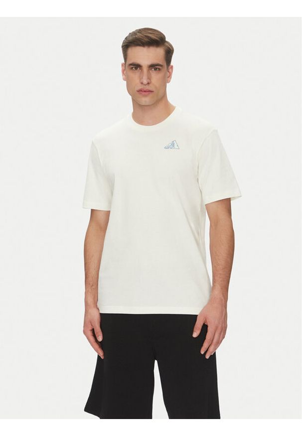 Adidas - adidas T-Shirt Earth Day Graphic JI6756 Biały Regular Fit. Kolor: biały. Materiał: bawełna