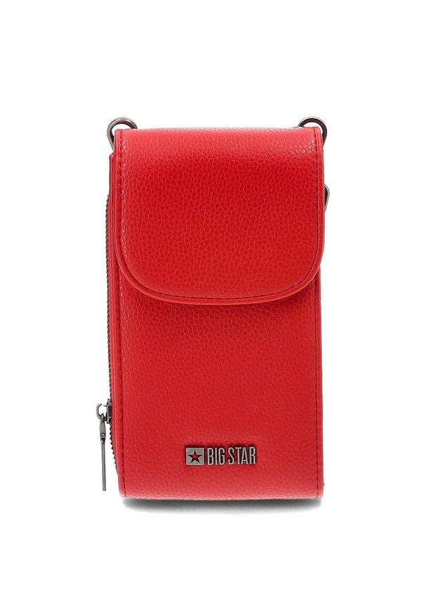 Big Star Accessories - Torba damska Big Star, typu phone bag wykonana z miękkiej ziarnistej skóry ekologicznej, czerwona, JJ574123. Kolor: czerwony. Materiał: skóra ekologiczna