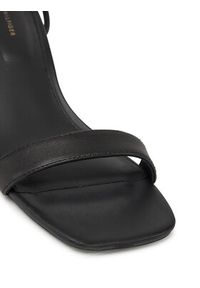 TOMMY HILFIGER - Tommy Hilfiger Sandały Leather Knots Kitten Sandal FW0FW08424 Czarny. Kolor: czarny. Materiał: skóra #6