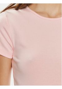 Gina Tricot T-Shirt Basic 17957 Różowy Slim Fit. Kolor: różowy. Materiał: bawełna #3