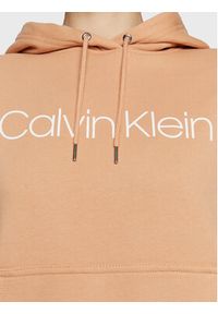 Calvin Klein Bluza Core Logo K20K202687 Beżowy Regular Fit. Kolor: beżowy. Materiał: bawełna