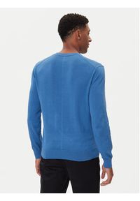 Calvin Klein Sweter LV040BM343 Niebieski Regular Fit. Kolor: niebieski. Materiał: bawełna #4