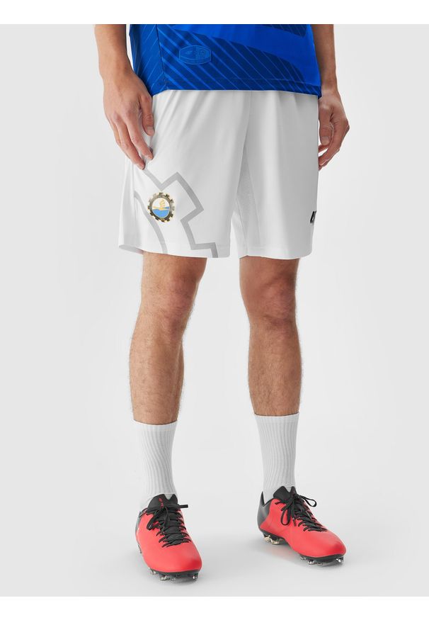 4f - 4F Spodenki klubowe męskie 4F x Stal Mielec XXL. Kolor: wielokolorowy. Materiał: dzianina. Wzór: nadruk, aplikacja. Sport: piłka nożna