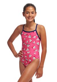 FUNKITA - Strój do pływania dziewczęcy Funkita Paper Pink - Single Strap. Kolor: różowy #2