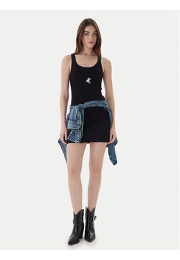 One Teaspoon Sukienka letnia Singlet 26495A Czarny Slim Fit. Kolor: czarny. Materiał: bawełna. Sezon: lato