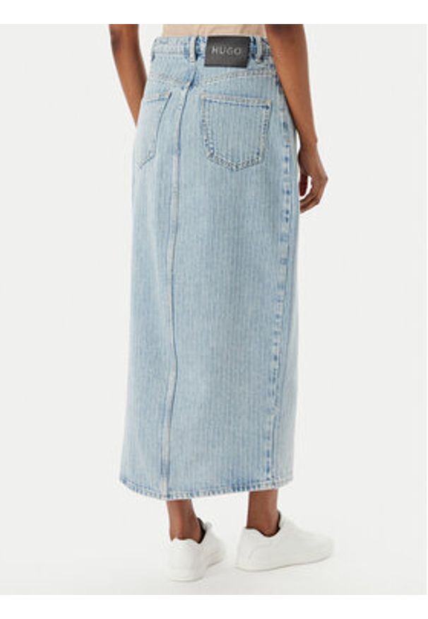 Hugo - HUGO Spódnica jeansowa Gatje_4 50568239 Błękitny Regular Fit. Kolor: niebieski. Materiał: bawełna