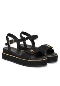 TOMMY HILFIGER - Tommy Hilfiger Sandały T3A2-33788-1828 S Czarny. Kolor: czarny. Materiał: materiał #4