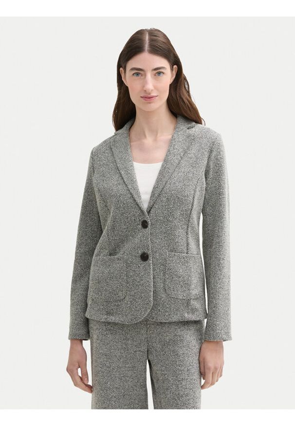 Tom Tailor Marynarka 1043871 Szary Regular Fit. Kolor: szary. Materiał: syntetyk, bawełna