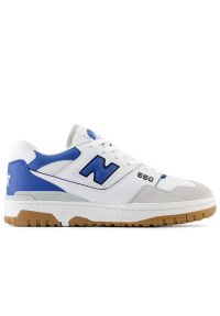Buty unisex New Balance BB550ESA - białe. Okazja: na co dzień. Kolor: biały. Materiał: materiał, syntetyk, skóra. Szerokość cholewki: normalna #1