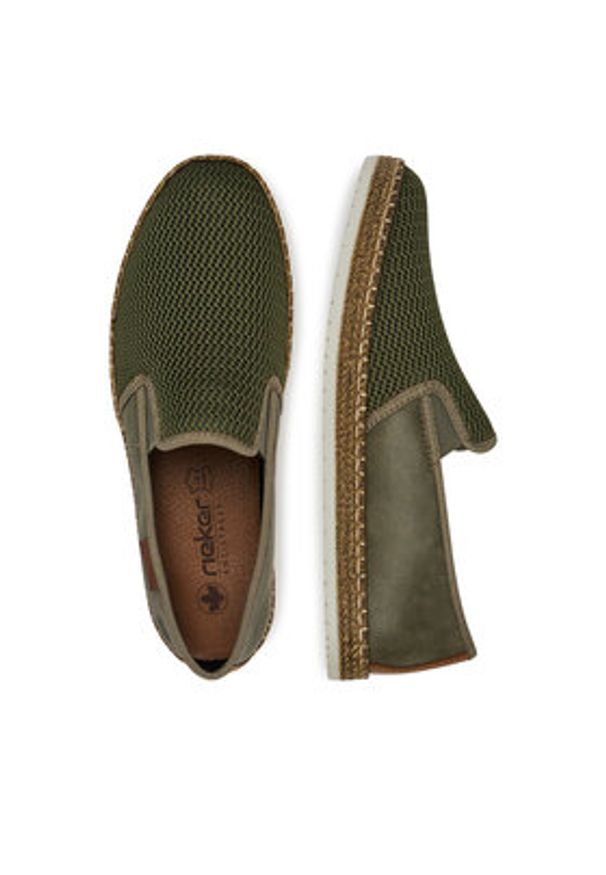 Rieker Półbuty B5265-54 Khaki. Kolor: brązowy. Materiał: materiał