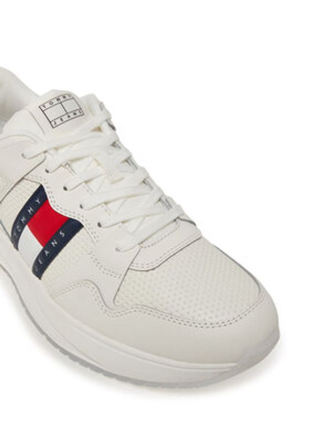 Tommy Jeans Sneakersy Tjm Retrocasual Runner EM0EM01528 Biały. Kolor: biały. Materiał: skóra