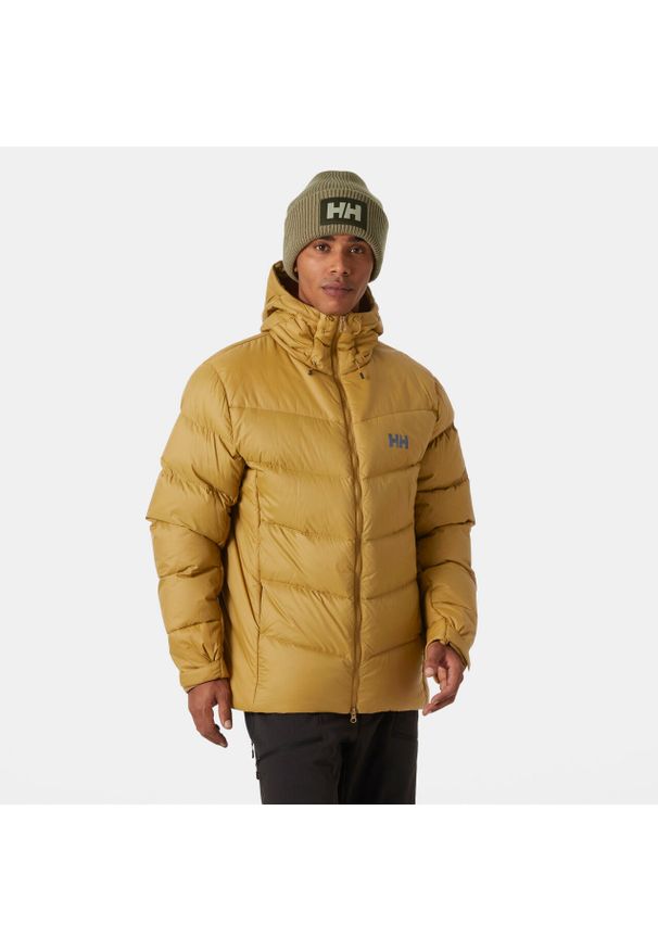 Kurtka z kapturem Helly Hansen Verglas Icefall. Typ kołnierza: kaptur. Kolor: brązowy. Materiał: puch. Sezon: zima