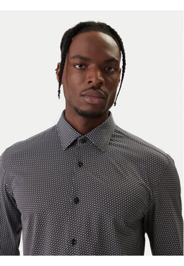 BOSS Koszula P-Hank 50556102 Czarny Slim Fit. Kolor: czarny. Materiał: syntetyk