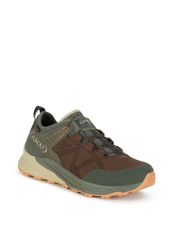 Buty sportowe trekkingowe męskie Aku Omina Gore-tex lekkie. Kolor: zielony, brązowy, wielokolorowy. Technologia: Gore-Tex