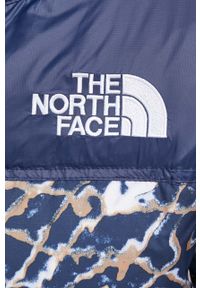 The North Face kurtka puchowa damska kolor granatowy zimowa oversize. Typ kołnierza: kołnierzyk stójkowy. Kolor: niebieski. Materiał: puch. Sezon: zima #5