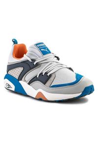 Buty do chodzenia męskie Puma 38352802. Zapięcie: sznurówki. Kolor: niebieski, wielokolorowy. Materiał: materiał, skóra, tkanina, syntetyk. Szerokość cholewki: normalna. Sport: turystyka piesza