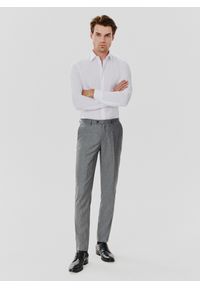 Pako Lorente - PAKO LORENTE – Szare spodnie garniturowe w prążek. Kolor: szary. Materiał: wiskoza, poliester. Wzór: prążki. Styl: elegancki