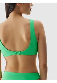 4f - 4F Góra od bikini damska - zielona M. Kolor: zielony. Materiał: materiał, włókno, elastan, syntetyk. Wzór: jednolity