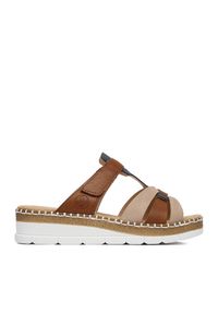 Klapki Rieker. Kolor: brązowy #1