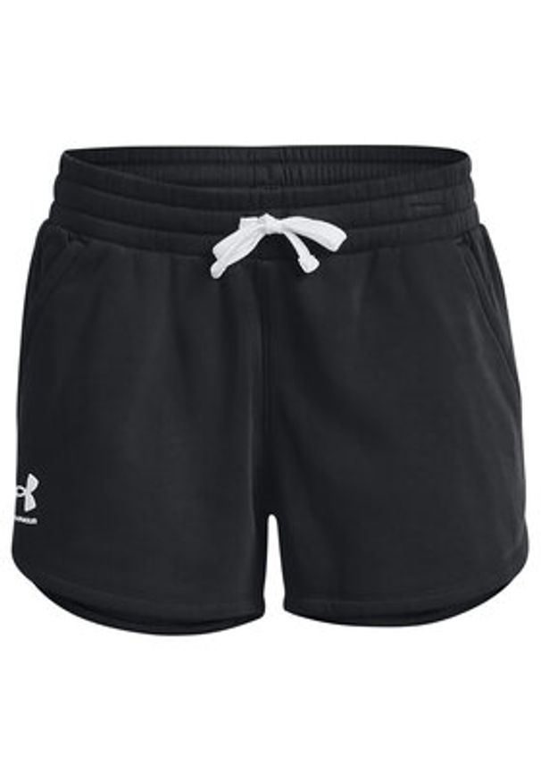 Under Armour Szorty sportowe Rival Fleece Short 1376257 Czarny Regular Fit. Kolor: czarny. Materiał: bawełna