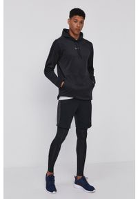Nike Bluza męska kolor czarny z kapturem gładka. Typ kołnierza: kaptur. Kolor: czarny. Materiał: tkanina, skóra, włókno. Wzór: gładki #5