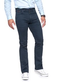 Wrangler - WRANGLER SPODNIE MĘSKIE ARIZONA STRETCH NAVY W12OP849I. Materiał: materiał. Wzór: jednolity. Styl: klasyczny #10